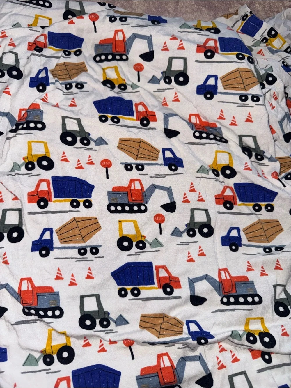 Little Sleepies Boys Twin Construction Trucks Zip Around Mattress Sheet Set